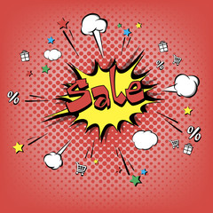 Sale Pop art retro style