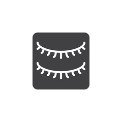 False eyelashes vector icon. filled flat sign for mobile concept and web design. Mascara simple solid icon. Symbol, logo illustration. Pixel perfect vector graphics