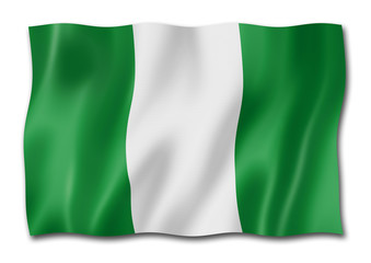 Nigerian flag isolated on white
