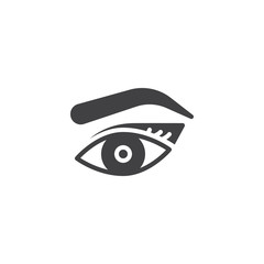 Woman's eye, eyebrow and eyelashes vector icon. filled flat sign for mobile concept and web design. Makeup Look simple solid icon. Symbol, logo illustration. Pixel perfect vector graphics