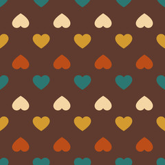 Vintage hearts seamless pattern, vector illustration