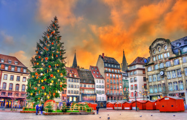 Christmas tree at the Christmas Market in Strasbourg, France