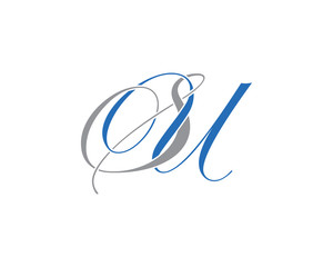 Elegant Script Letter S U Logo Icon 001