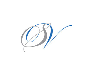 Obraz premium Elegant Script Letter S V Logo Icon 001