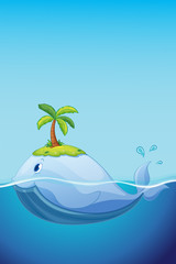 Fototapeta na wymiar Cute whale in ocean concept