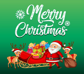 Fototapeta premium Santa riding sleigh on snow