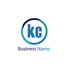 Initial Letter KC Logo Template Design