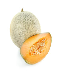 Ripe melons on white background