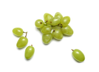 Fresh ripe grapes on white background