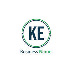 Initial Letter KE Logo Template Design
