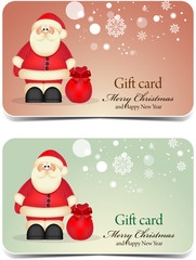 Merry Christmas and Happy New Year. Santa Claus. Gift card.