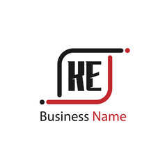 Initial Letter KE Logo Template Design