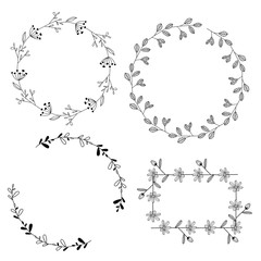 set of decorative floral frame for design