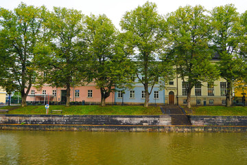 Fototapeta na wymiar Aura River in Turku In Summer