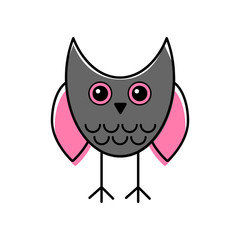 Owl simple icon flat vector illustration. Eps10