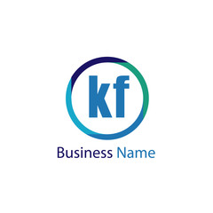 Initial Letter KF Logo Template Design