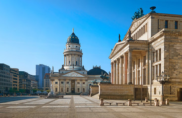 Gendarmenmarkt square in Berlin with German church and Concert Hall