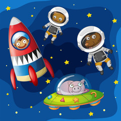 Fototapeta premium Animals exploring the space