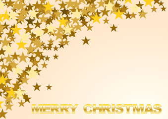 Festive horizontal Christmas background with copy space. Text and golden stars