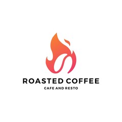 fire flame hot roasted coffee logo icon