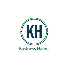 Initial Letter KH Logo Template Design