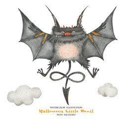 6529992 Halloween watercor the little devil free fly