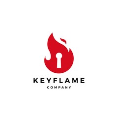 fire flame key logo icon