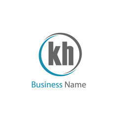 Initial Letter KH Logo Template Design