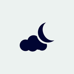 Fototapeta na wymiar moon cloud icon, vector illustration. flat icon.