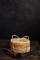 Fototapeta na wymiar Dutch waffles, stroopwafel