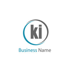 Initial Letter KI Logo Template Design