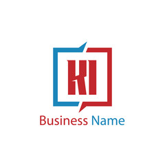 Initial Letter KI Logo Template Design