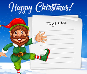Christmas elf and toys list