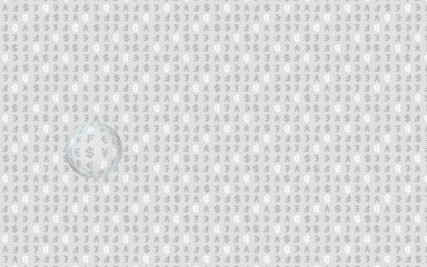 Bitcoin and currency on a gray background. Digital Cryptocurrency symbol. Business concept. Market Display. 3D illustration