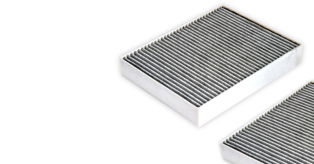 Pleated Carbon Filter isolated on white background is an Filter effective way to remove and prevent odors and fume. It is widely used in the air conditioners.