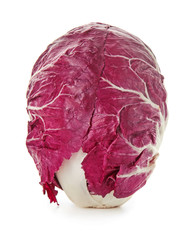 Fototapeta premium Ripe red cabbage on white background