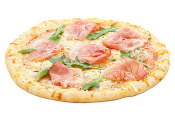 Pizza Prosciutto Schinken freigestellt Freisteller isoliert