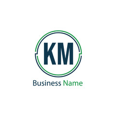Initial Letter KM Logo Template Design