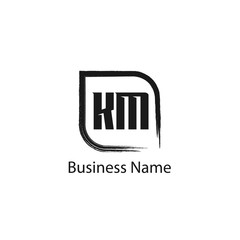 Initial Letter KM Logo Template Design