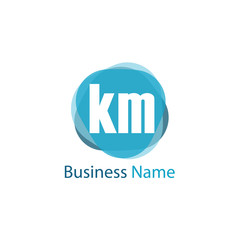 Initial Letter KM Logo Template Design