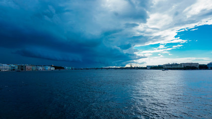 Fototapeta na wymiar The storm is coming on the city. Saint-Petersburg, Russia