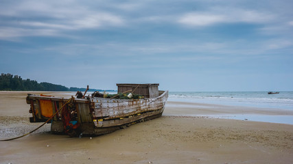 Old fishing boat. Mong Cai, Vietnam