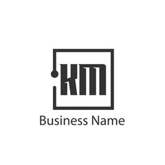 Initial Letter KM Logo Template Design