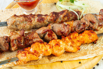 Grilled meat kebab mix