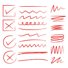 check marks and marker elements