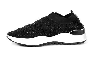 black sport running shoe