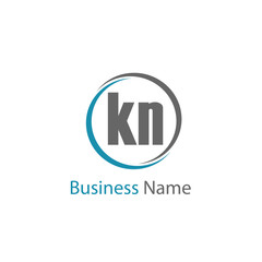 Initial Letter KN Logo Template Design