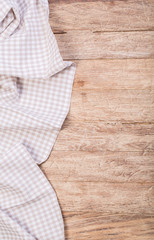 Tablecloth on a white wooden table