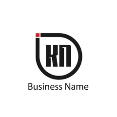 Initial Letter KN Logo Template Design