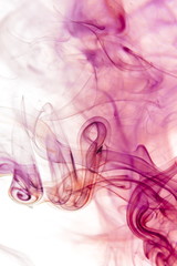 Colored smoke on white background